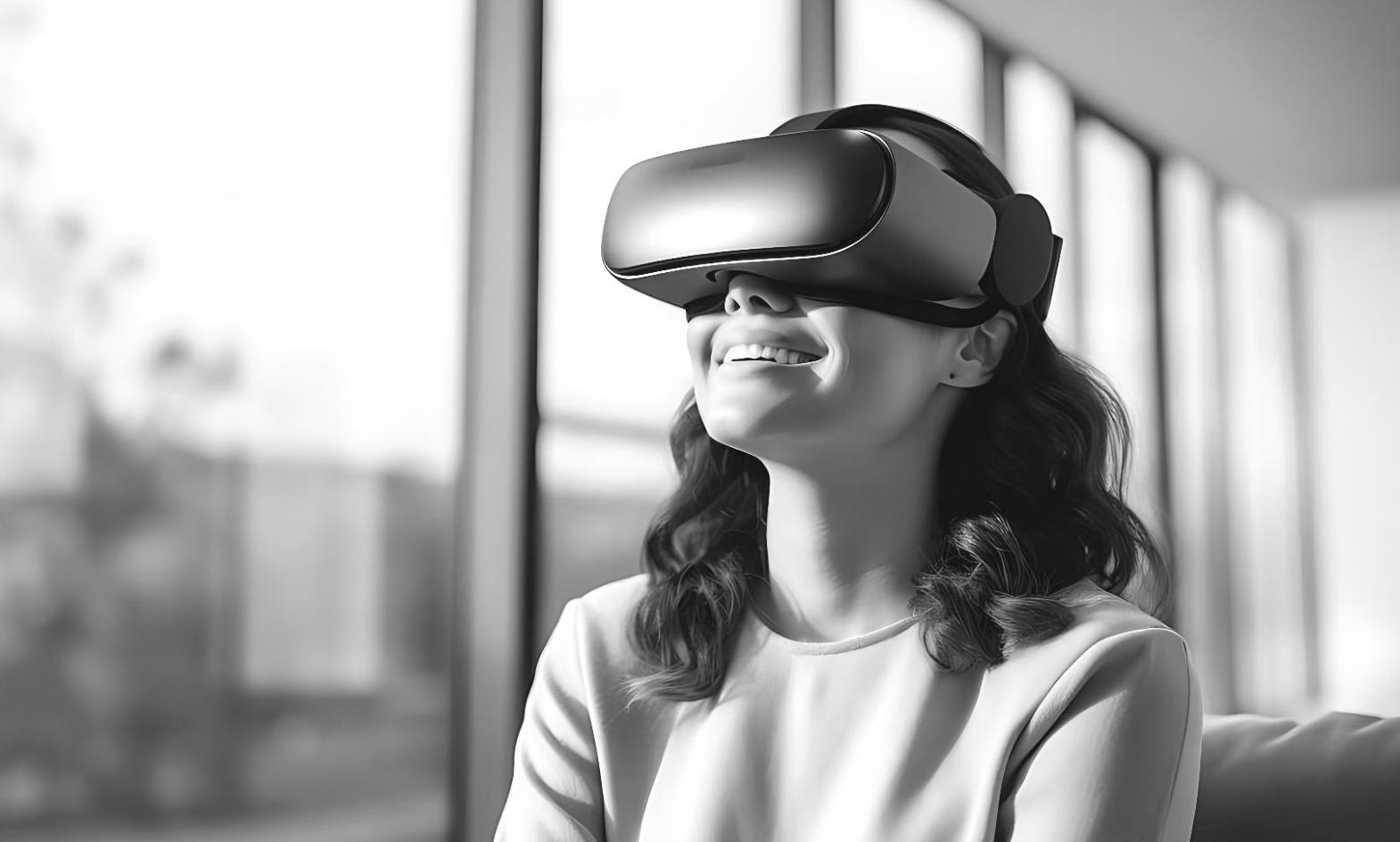 Students working on AR/VR development projects in modern computer lab